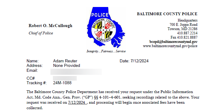 Baltimore County Police Obstruct Investigation OPINION